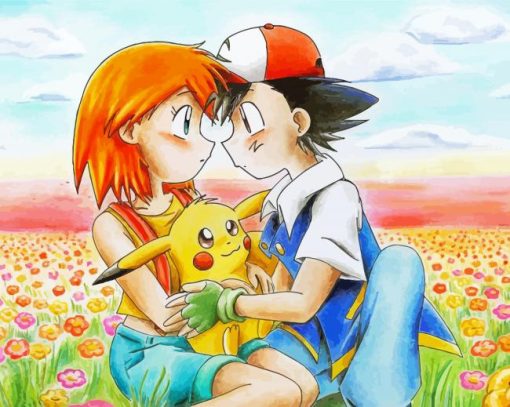 Misty And Ash Anime Diamond Painting