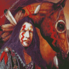 Native American Warrior And Tribal Horses Diamond Painting