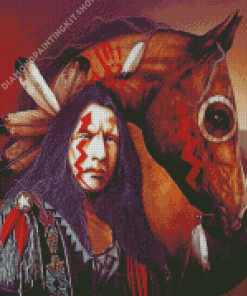 Native American Warrior And Tribal Horses Diamond Painting