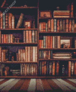 Old Library Bokshelf Diamond Painting