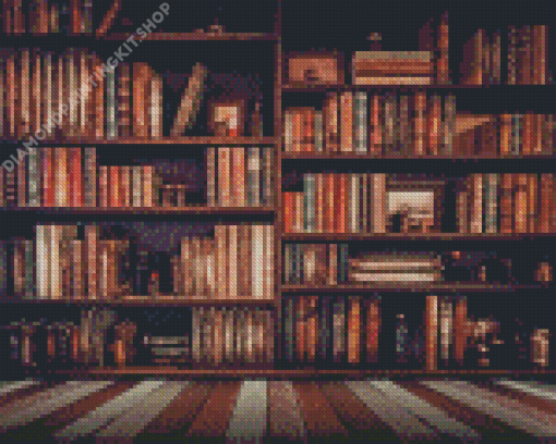 Old Library Bokshelf Diamond Painting