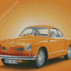 Orange Karmann Ghia Car Diamond Painting