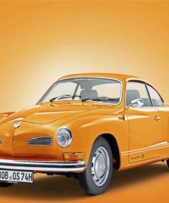 Orange Karmann Ghia Car Diamond Painting