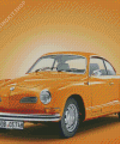 Orange Karmann Ghia Car Diamond Painting