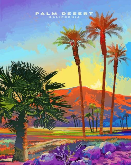 Palm Desert California Poster Art Diamond Painting