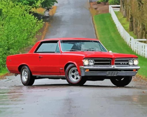 Red 1964 Gto Diamond Painting