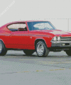 Red 1969 Chevelle Ss 396 Diamond Painting