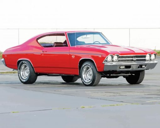 Red 1969 Chevelle Ss 396 Diamond Painting