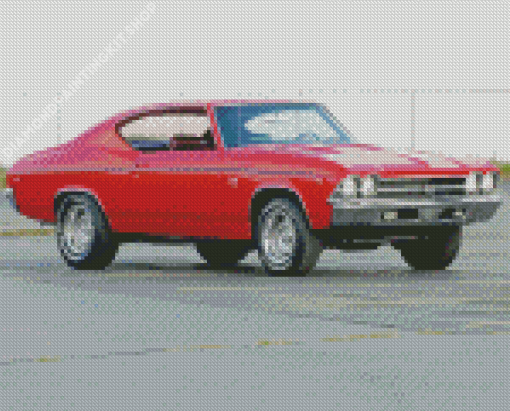 Red 1969 Chevelle Ss 396 Diamond Painting