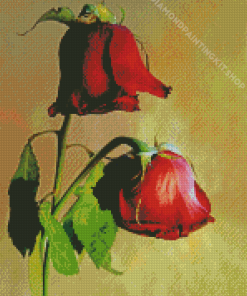 Red Dying Rose Diamond Painting