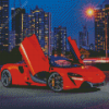 Red McLaren Sport Car Skyline Diamond Painting