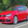 Red Vw Golf R Car Diamond Painting