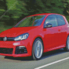 Red Vw Golf R Car Diamond Painting