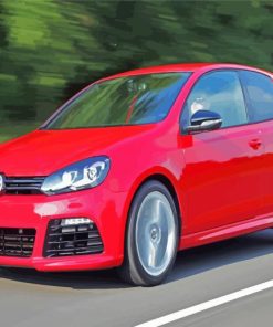 Red Vw Golf R Car Diamond Painting