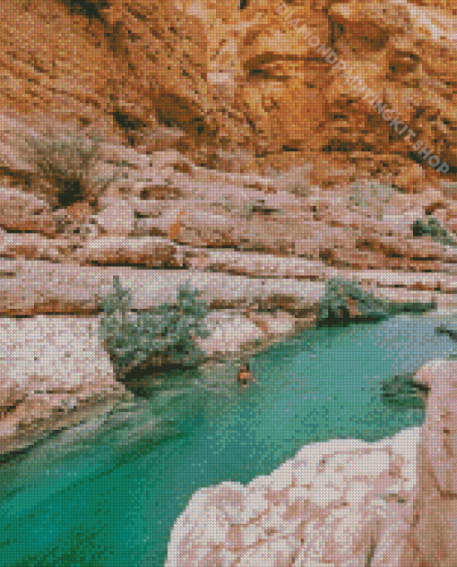 River Of Wadi Ash Shab Diamond Painting