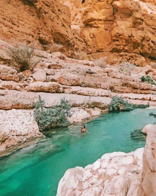 River Of Wadi Ash Shab Diamond Painting