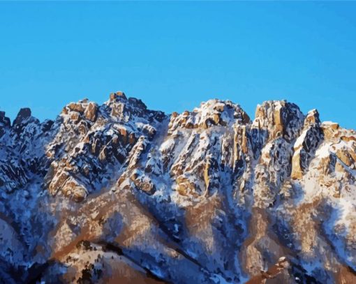 Snowy Seoraksan Mountains Diamond Painting