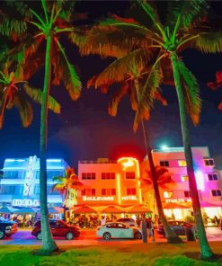 South Beach At Night Diamond Painting