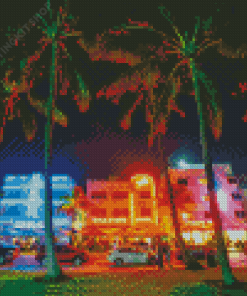 South Beach At Night Diamond Painting