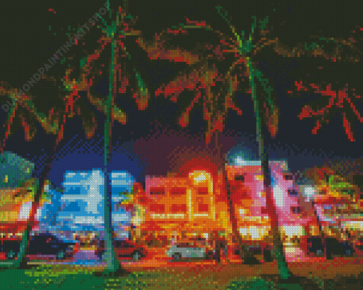 South Beach At Night Diamond Painting