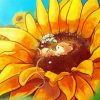 Sunflower With Mouse Art Diamond Painting