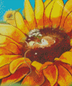 Sunflower With Mouse Art Diamond Painting