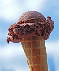 Sweet Chocolate Ice Cream Cone Diamond Painting