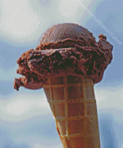 Sweet Chocolate Ice Cream Cone Diamond Painting