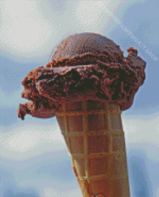 Sweet Chocolate Ice Cream Cone Diamond Painting