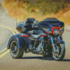 Three Wheeler Harley Davidson On Road Diamond Painting