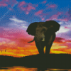 Tropical Elephant Sunset Diamond Painting