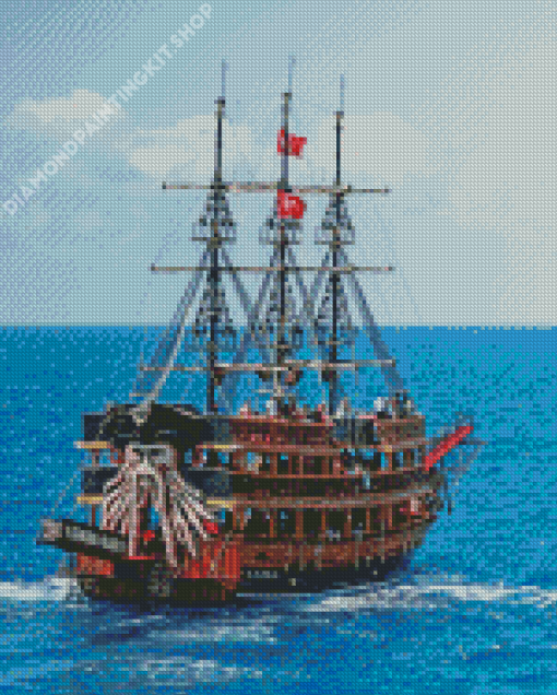 Turkish Pirate Ship In Water Diamond Painting