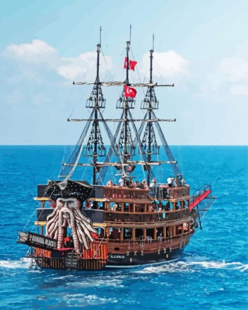 Turkish Pirate Ship In Water Diamond Painting