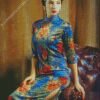 Vintage Girl In China Dress Diamond Painting