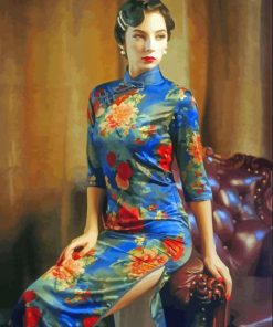 Vintage Girl In China Dress Diamond Painting