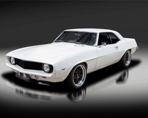 White 69 Camaro Diamond Painting