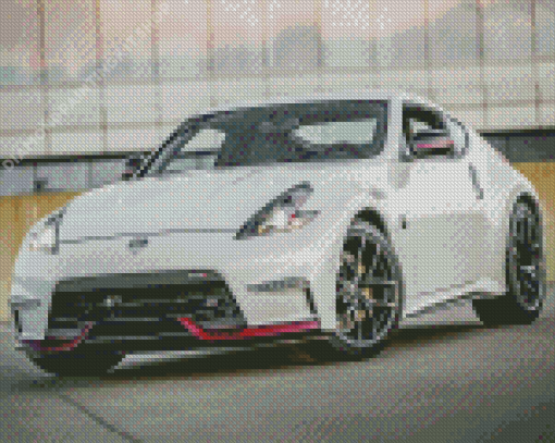 White Nissan 370 Z Diamond Painting