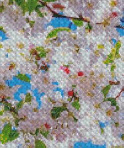 White Trees Blooming Diamond Painting