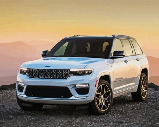 White Jeep Cherokee Diamond Painting