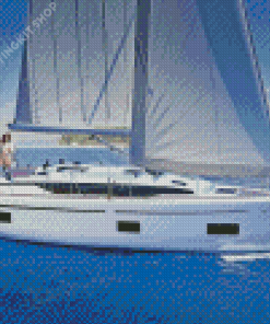 White Sailboat Ghost Diamond Painting