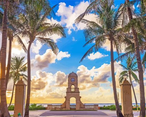 Worth Avenue Clock Tower Palm Beach Florida Diamond Painting