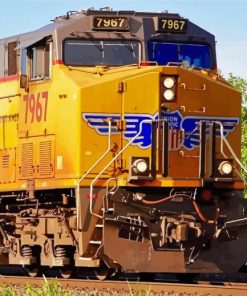 Yellow Diesel Train Diamond Painting