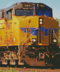 Yellow Diesel Train Diamond Painting