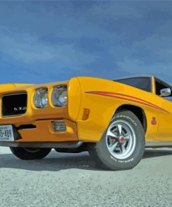 Yellow Pontiac 1970 Gto Car Diamond Painting