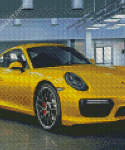 Yellow Porsche 911 Diamond Painting