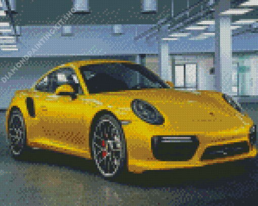 Yellow Porsche 911 Diamond Painting