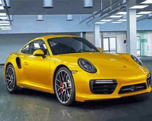 Yellow Porsche 911 Diamond Painting