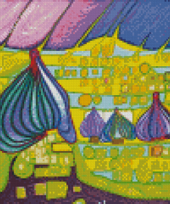 A Yellow Last Will By Hundertwasser Diamond Painting