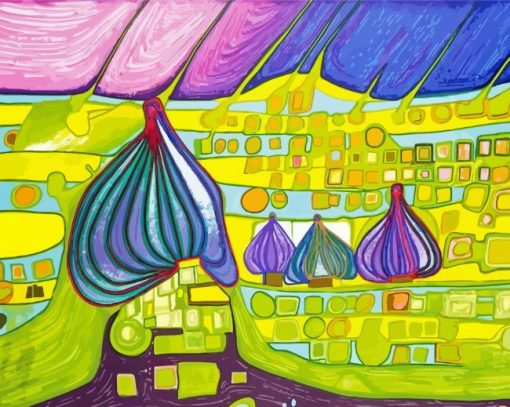 A Yellow Last Will By Hundertwasser Diamond Painting