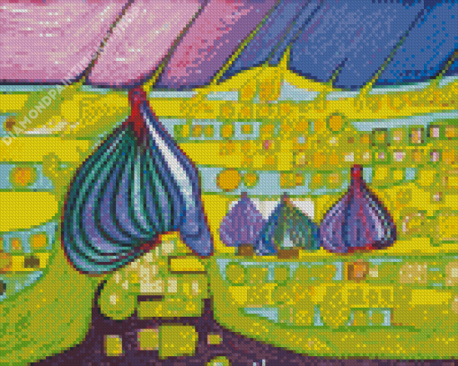 A Yellow Last Will By Hundertwasser Diamond Painting